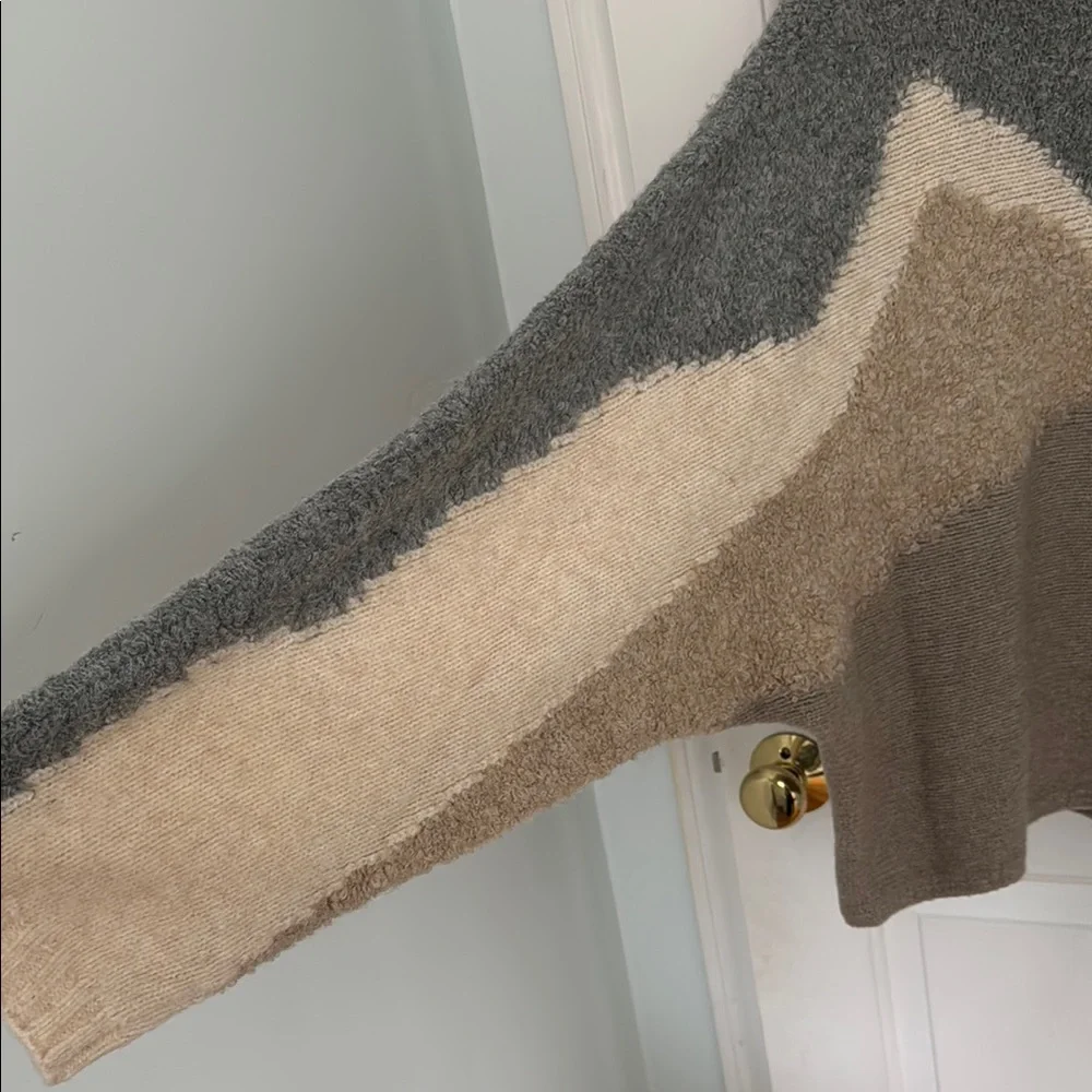 Colorblock Sweater in Gray and Tan - Picture 2 of 5